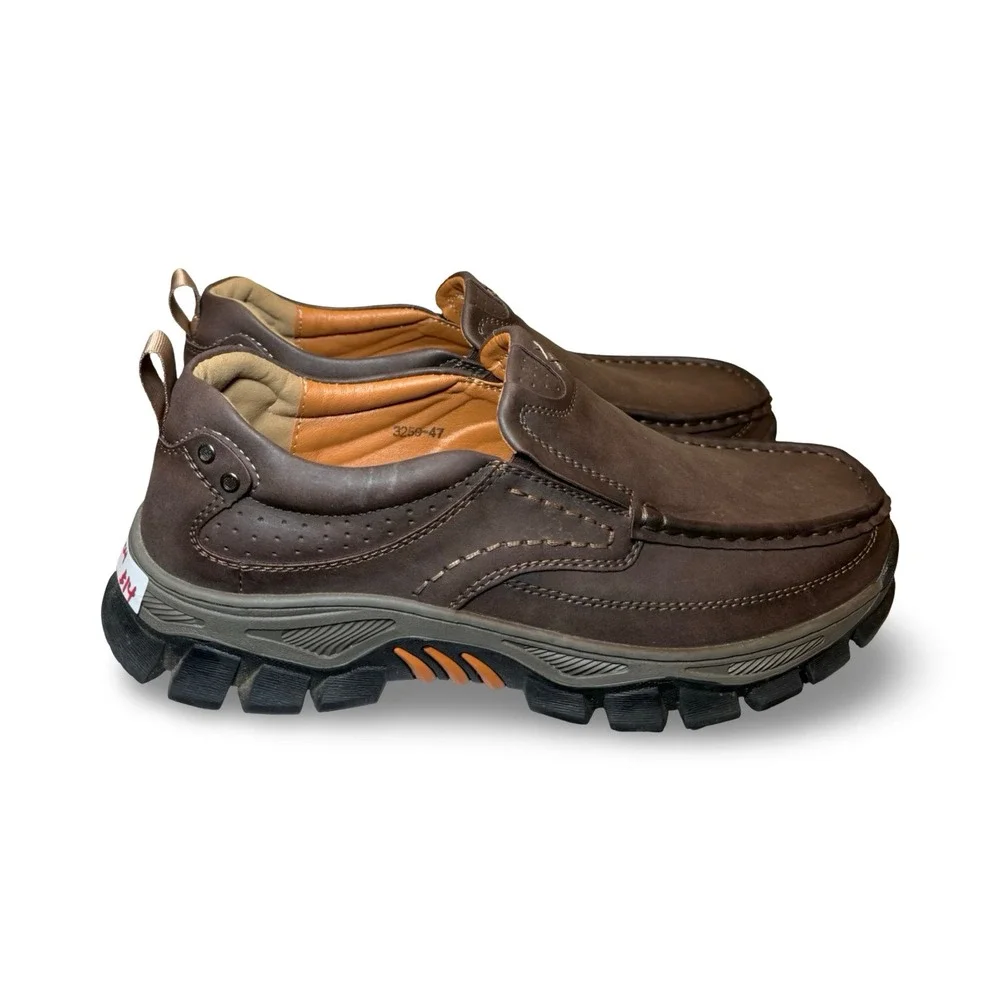 Twisted X Driving Moc Brown Leather Slip On Lug Sole Work Shoes Mens EU47